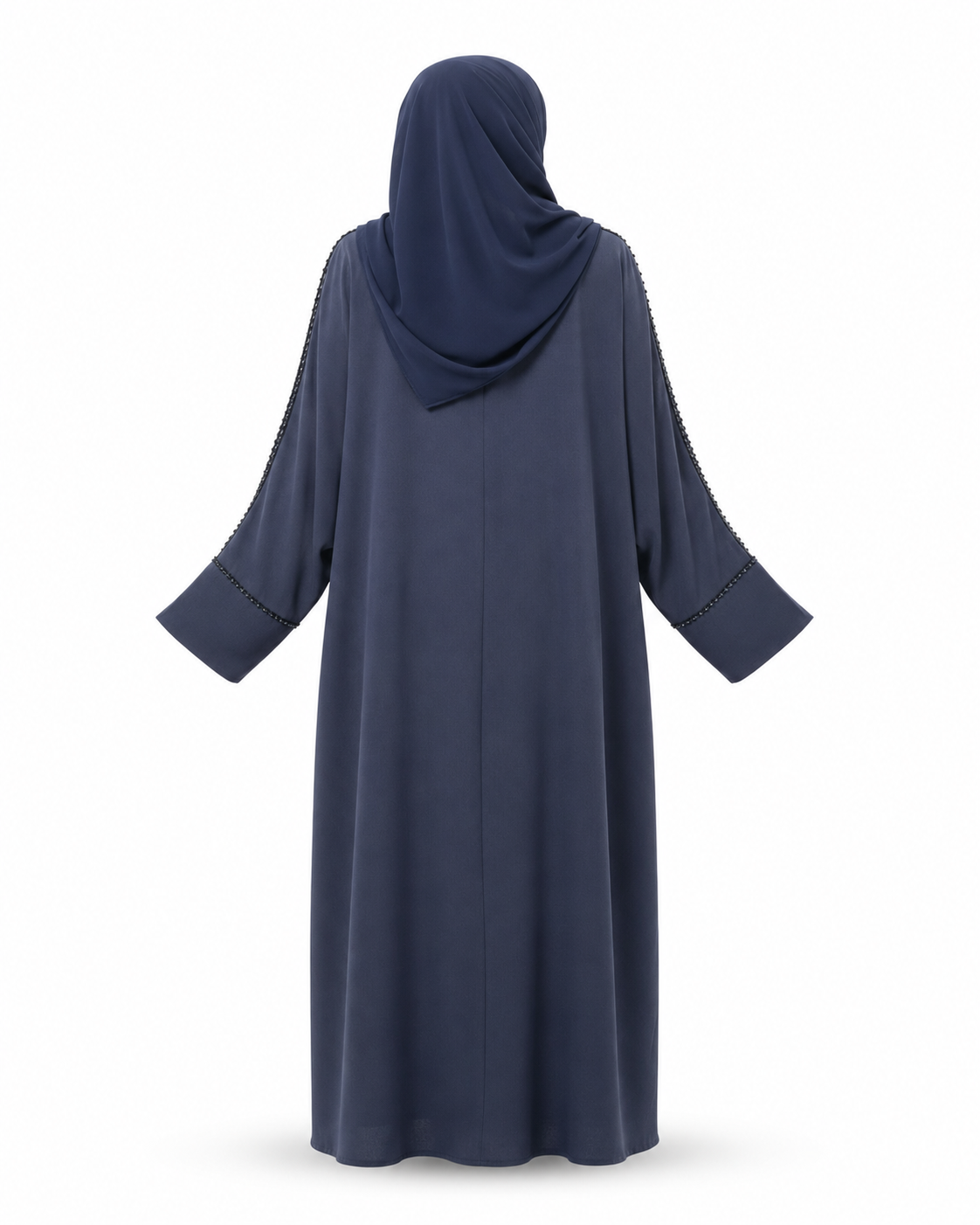 Zohroze Midnight Navy Beaded Wrap Abaya