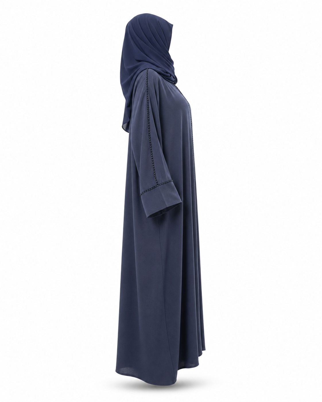 Zohroze Midnight Navy Beaded Wrap Abaya