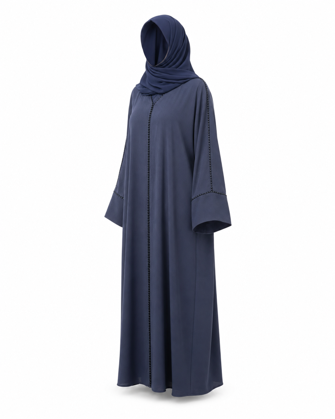 Zohroze Midnight Navy Beaded Wrap Abaya