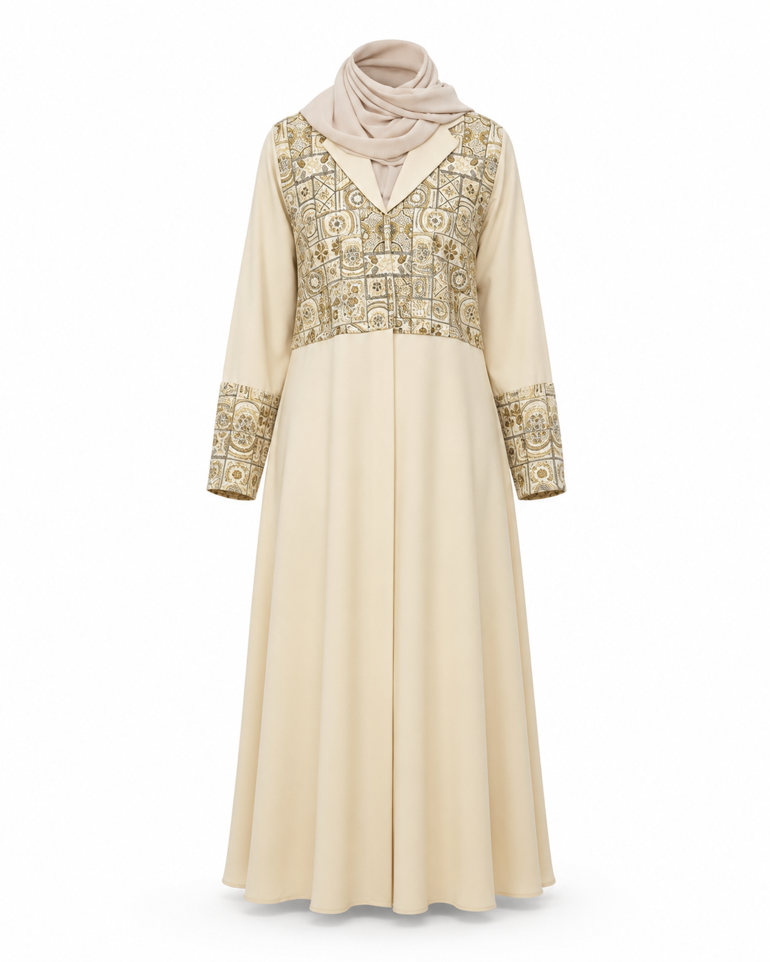 Zohroze Sandstone Heritage Embroidered Abaya