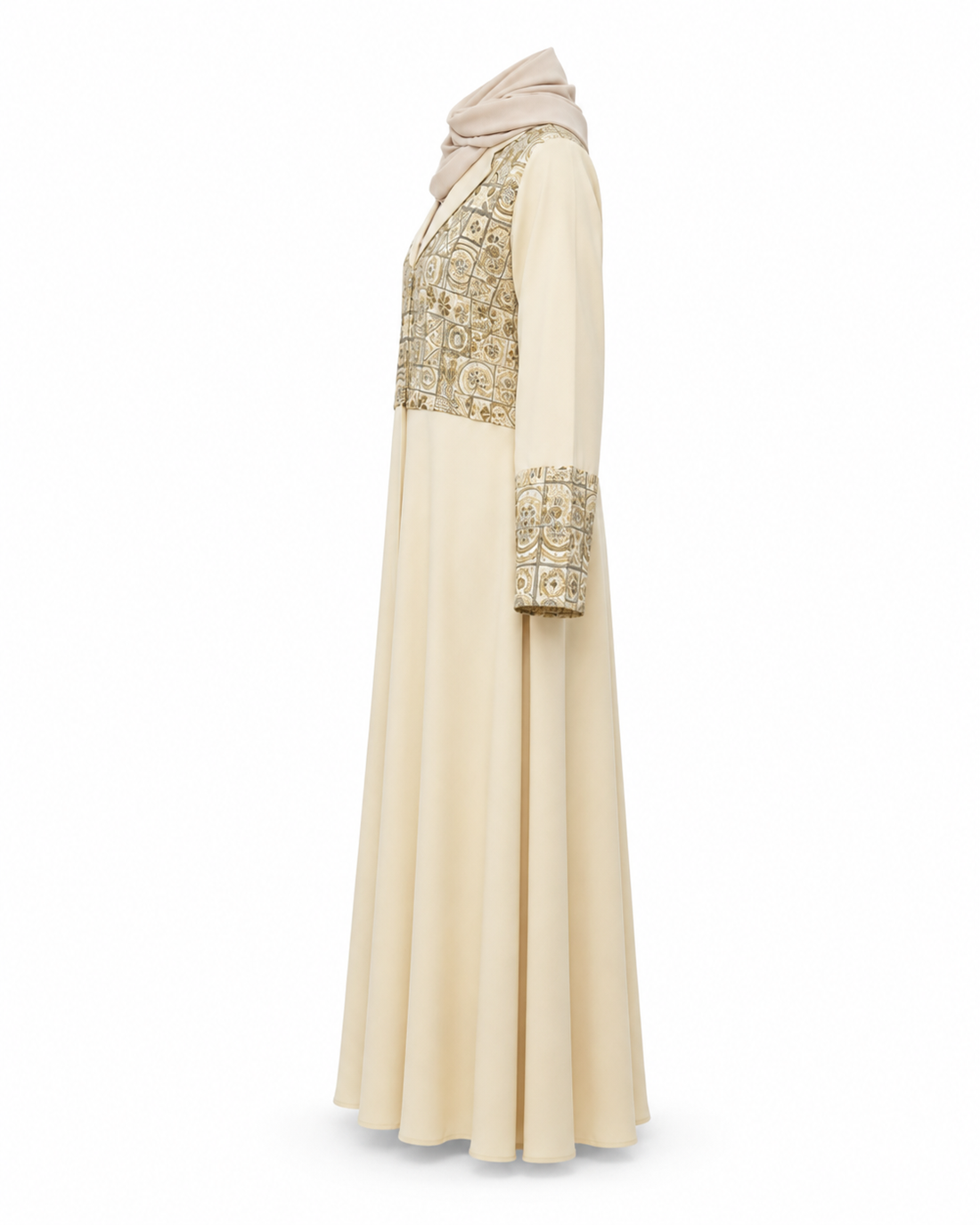 Zohroze Sandstone Heritage Embroidered Abaya