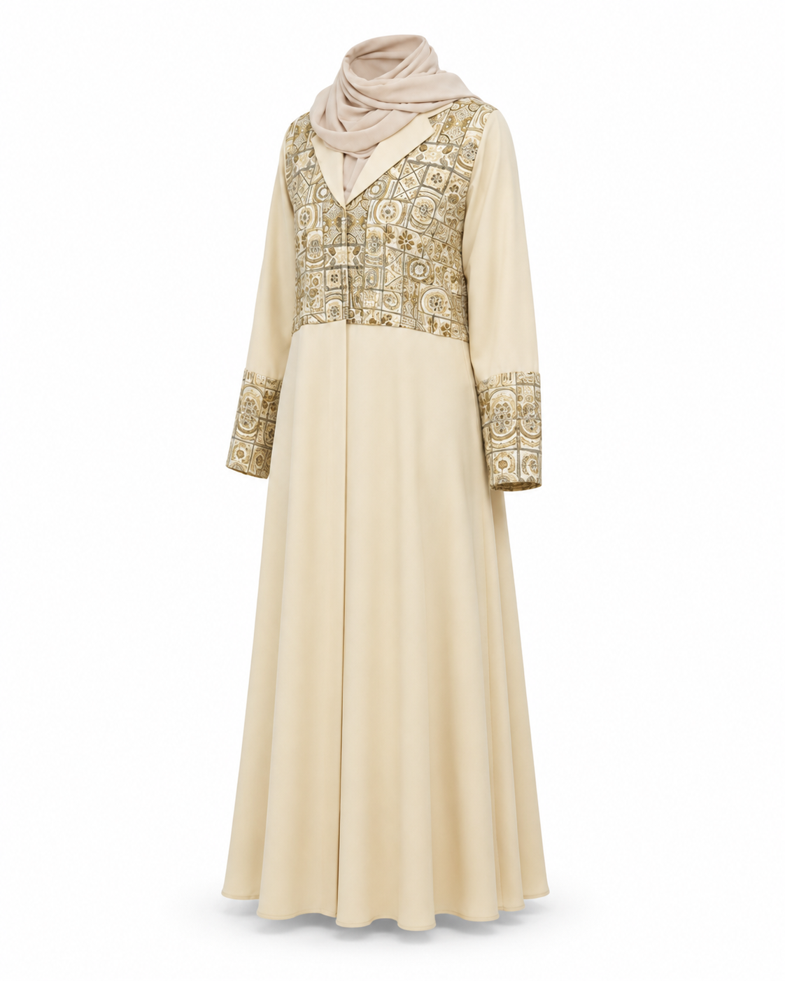 Zohroze Sandstone Heritage Embroidered Abaya