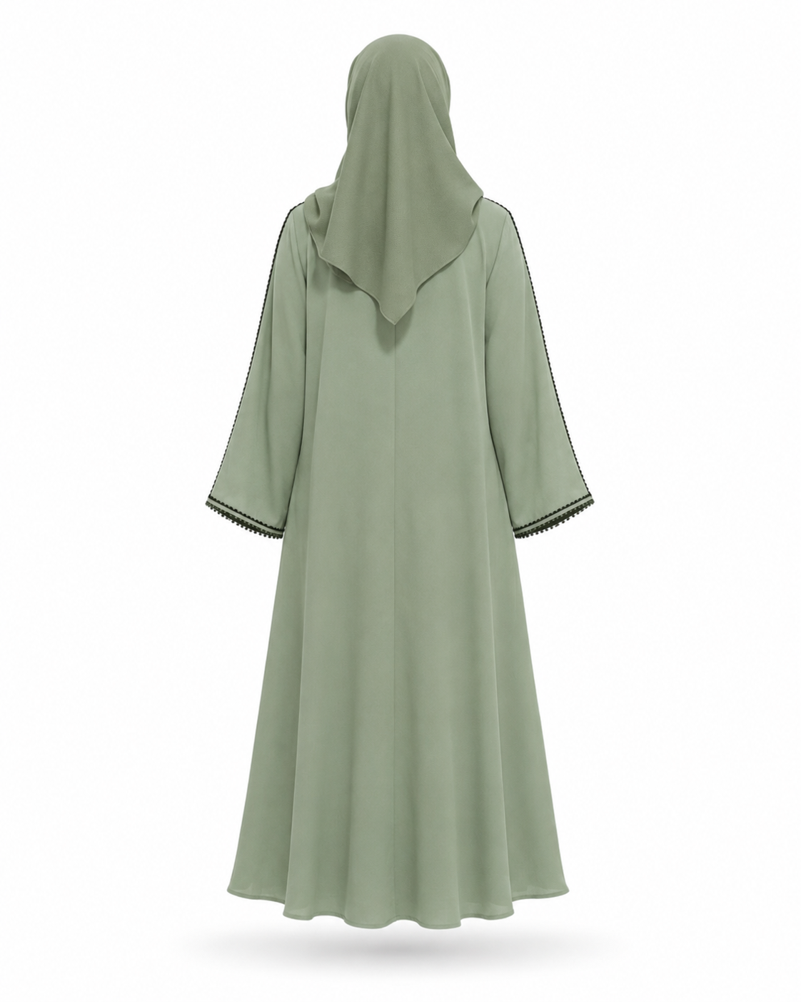 Zohroze Sage Serenity Minimalist Trim Abaya