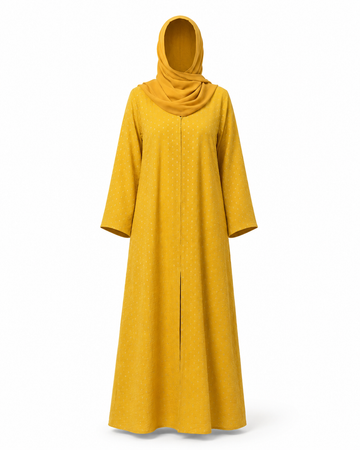 Zohroze Saffron Mineral Print Abaya