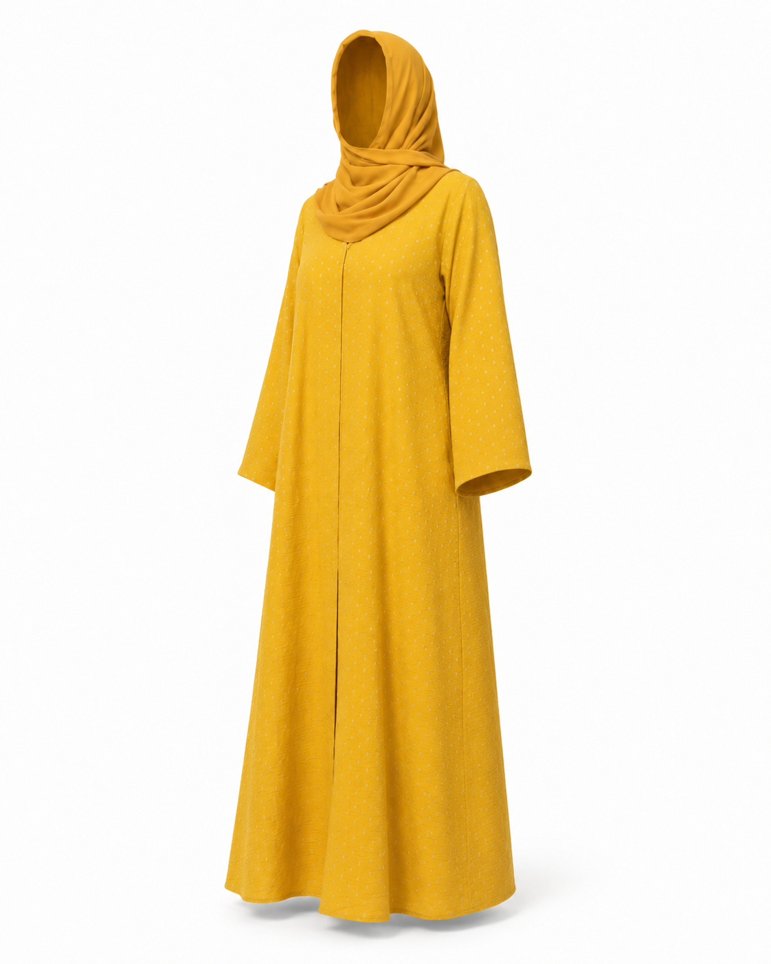 Zohroze Saffron Mineral Print Abaya