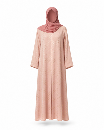 Zohroze Rose Gold Polka Dot Pink Abaya