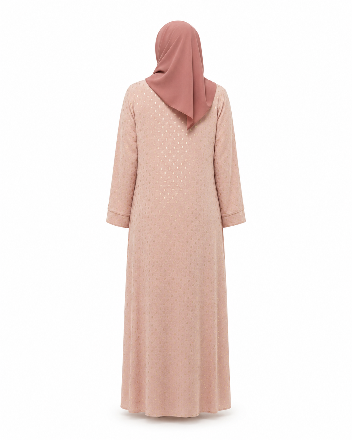 Zohroze Rose Gold Polka Dot Pink Abaya
