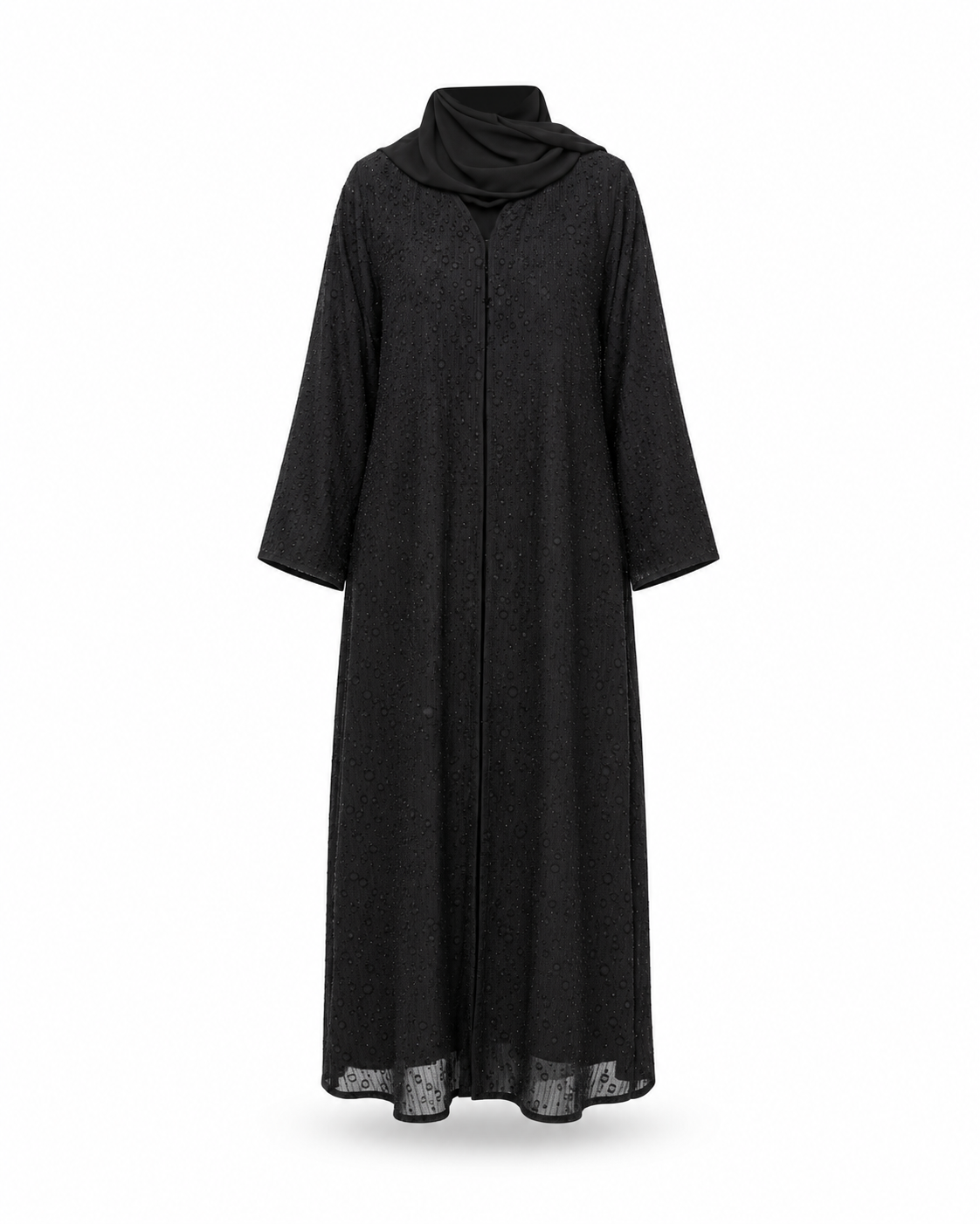 Zohroze Obsidian Bloom Embroidered Abaya