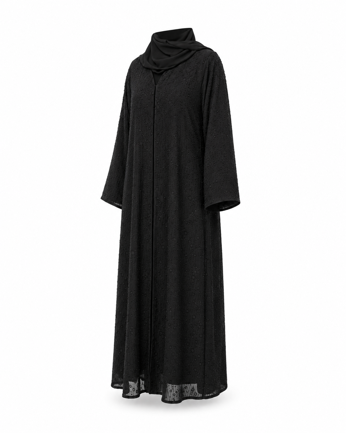Zohroze Obsidian Bloom Embroidered Abaya