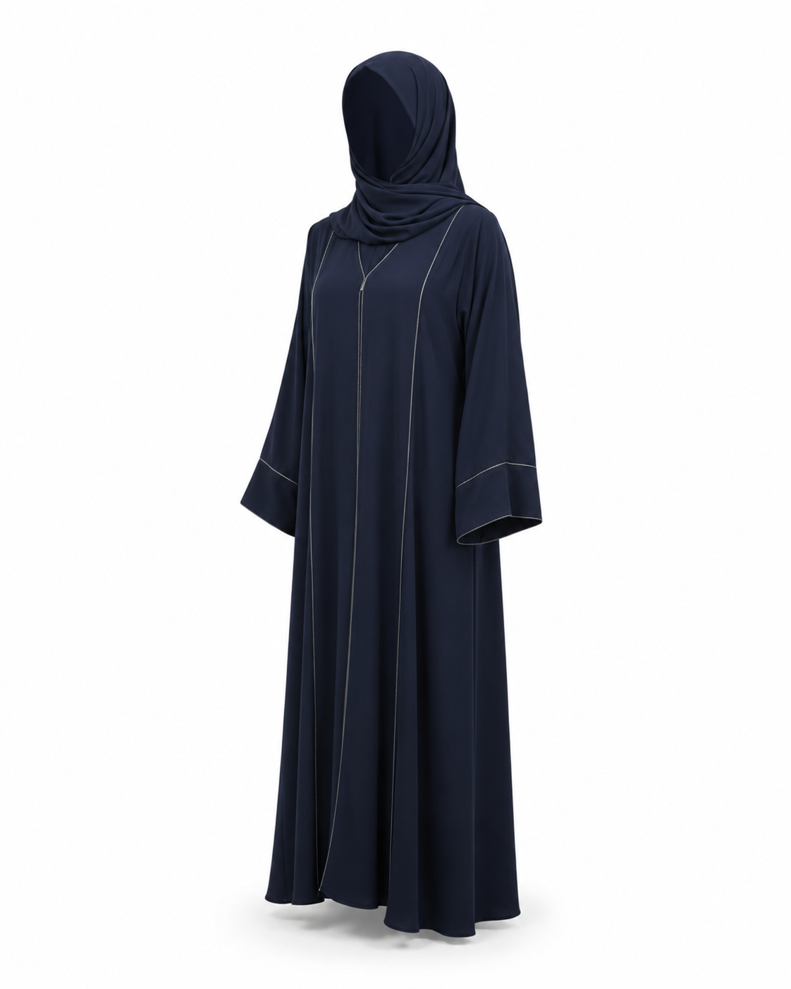 Zohroze Navy Structured Panel Abaya