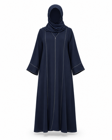 Zohroze Navy Structured Panel Abaya