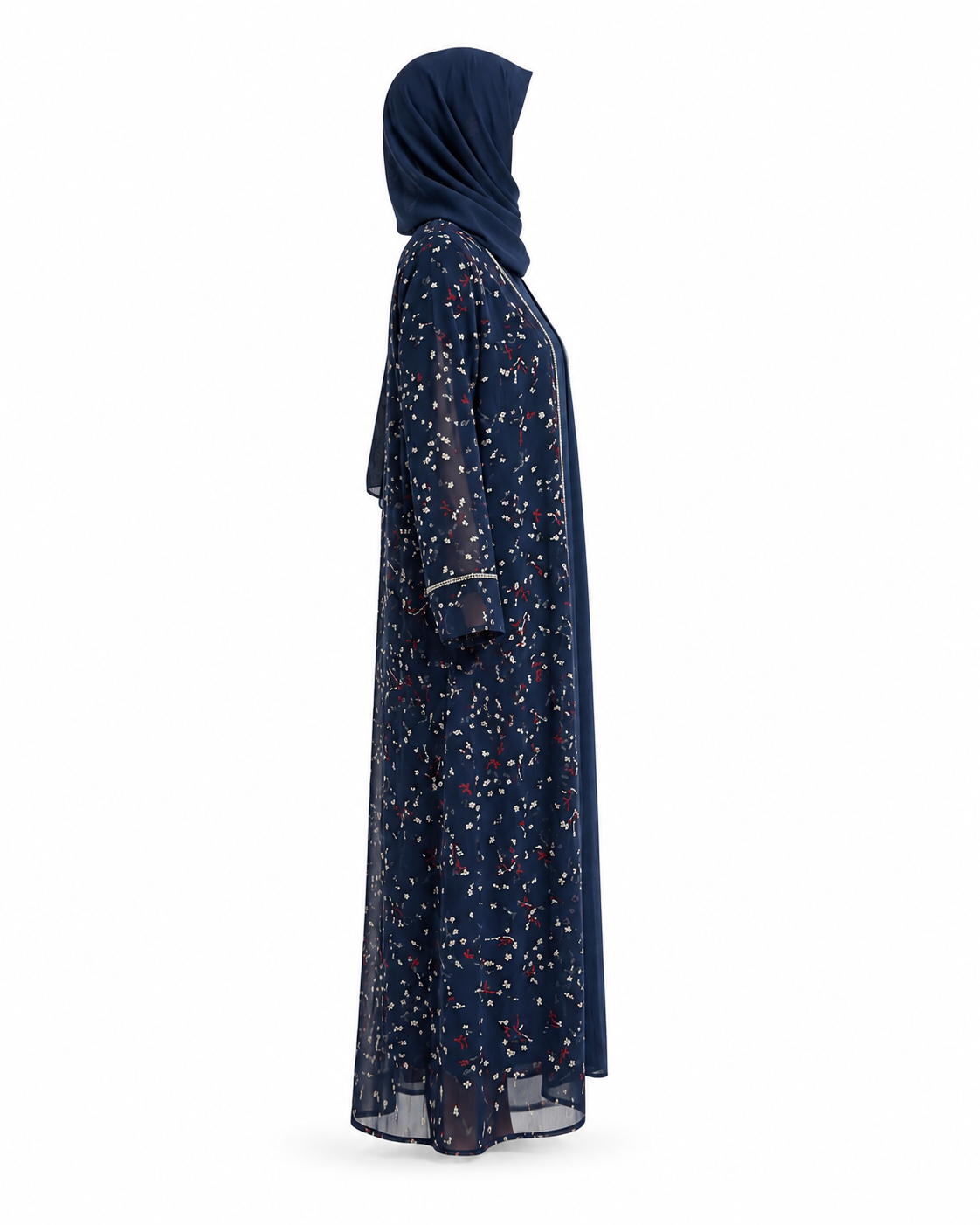 Zohroze Midnight Ditsy Sheer Kimono Abaya