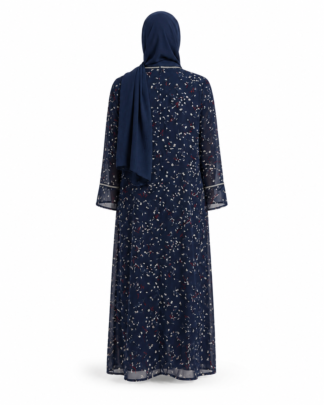 Zohroze Midnight Ditsy Sheer Kimono Abaya