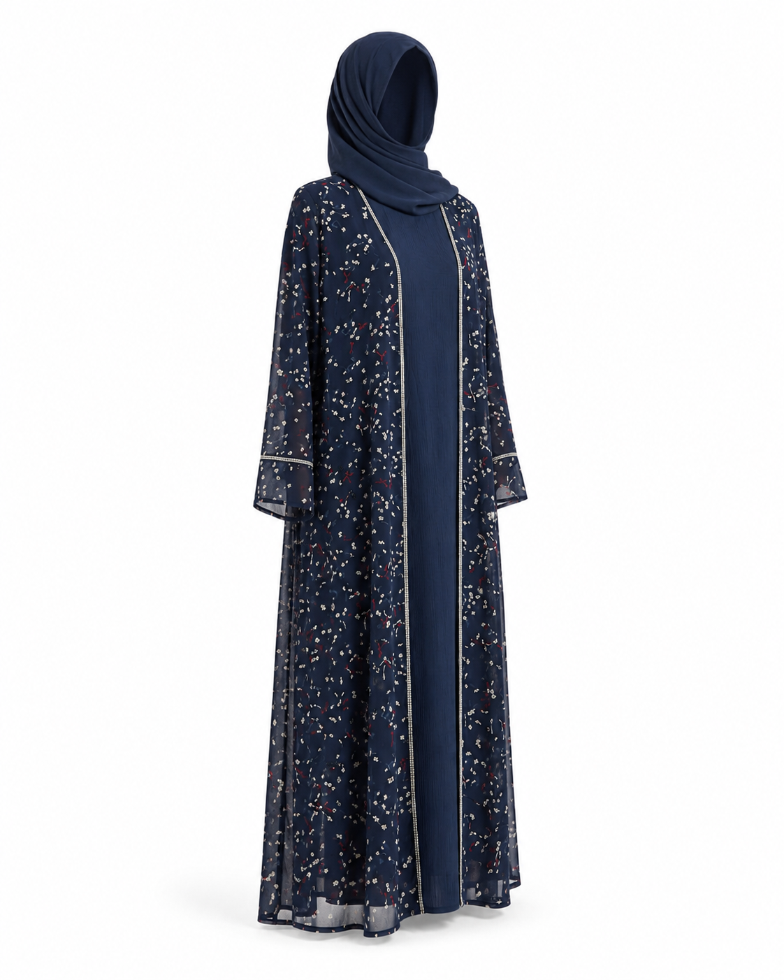 Zohroze Midnight Ditsy Sheer Kimono Abaya