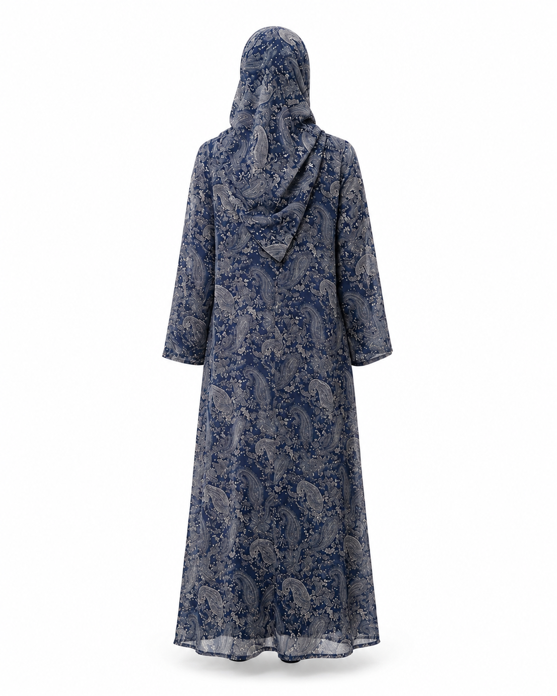 Zohroze Midnight Blue Paisley Kimono Abaya