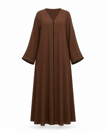 Zohroze Mahogany Serenity Trim Abaya