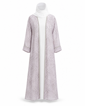 Zohroze Lavender Radiance Sheer Kimono Abaya