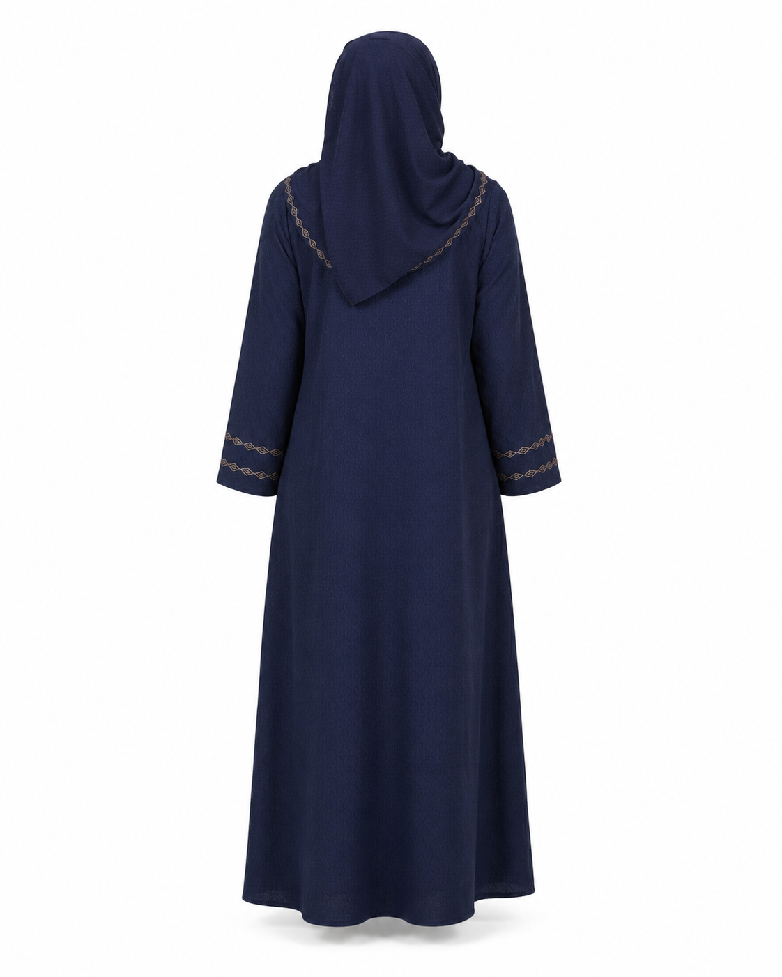 Zohroze Navy Blue Textured Embroidered Abaya