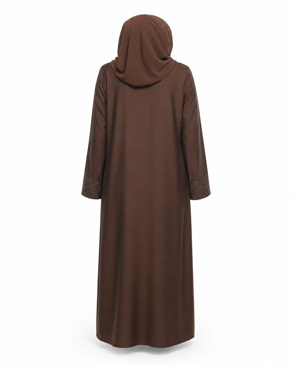 Zohroze Mocha Brown Embellished Closed Abaya