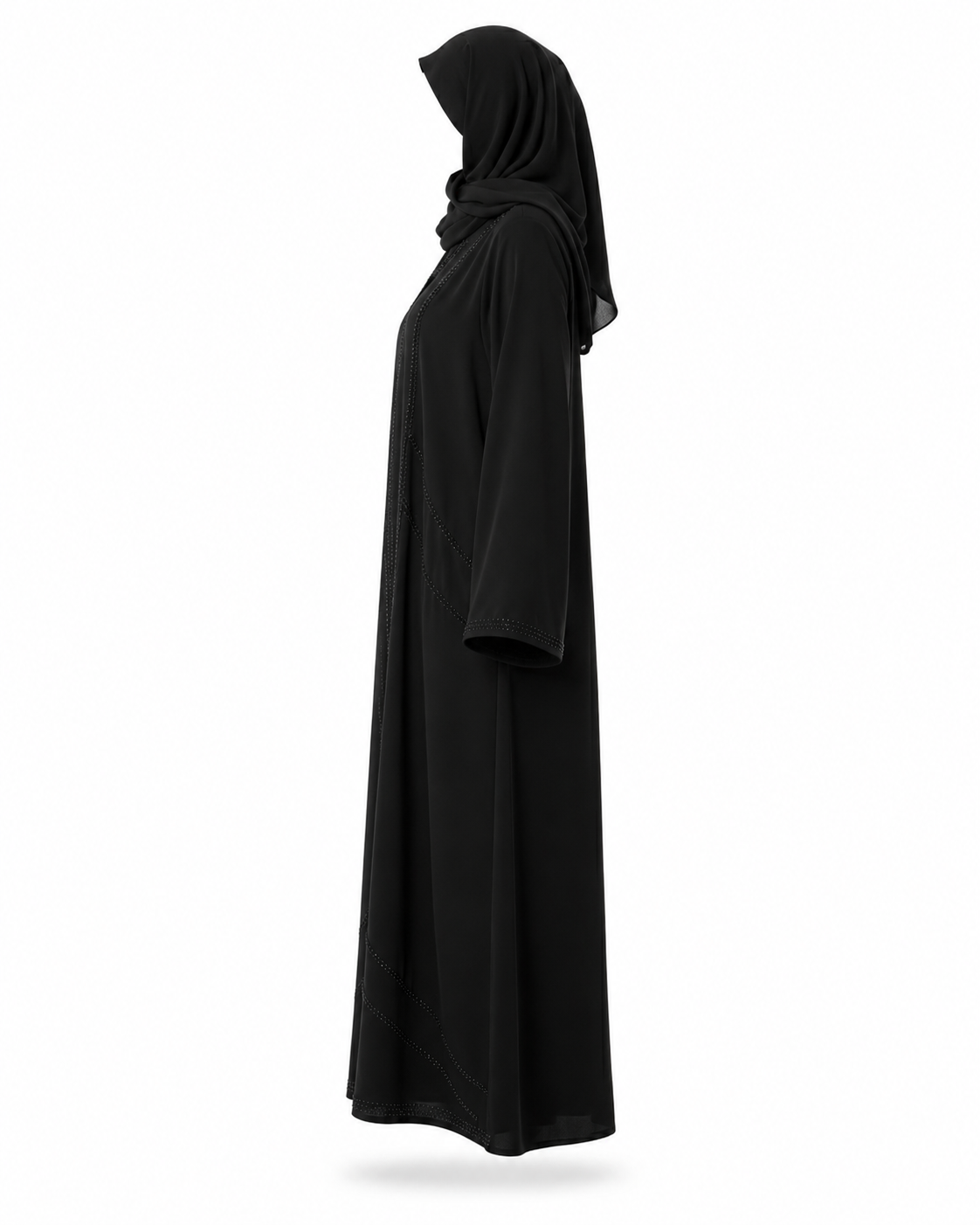 Zohroze Midnight Obsidian Hand-Beaded Abaya