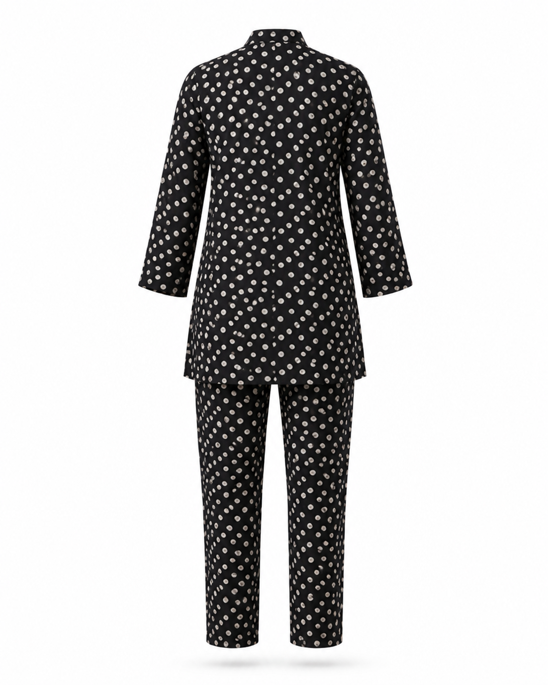 Zohroze Midnight Polka Dot Printed Kurti Co-Ord Set