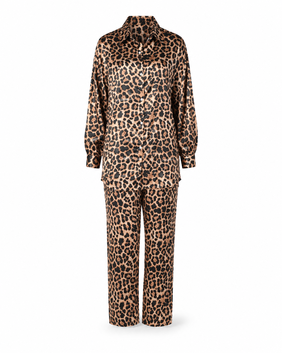 Zohroze Japanese Satin Leopard Print Co-Ord Set