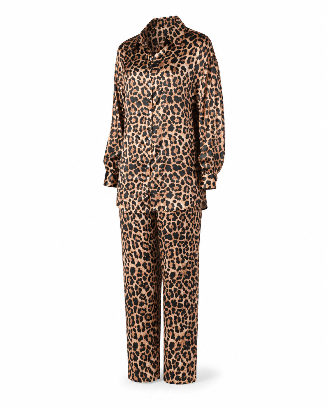 Zohroze Japanese Satin Leopard Print Co-Ord Set