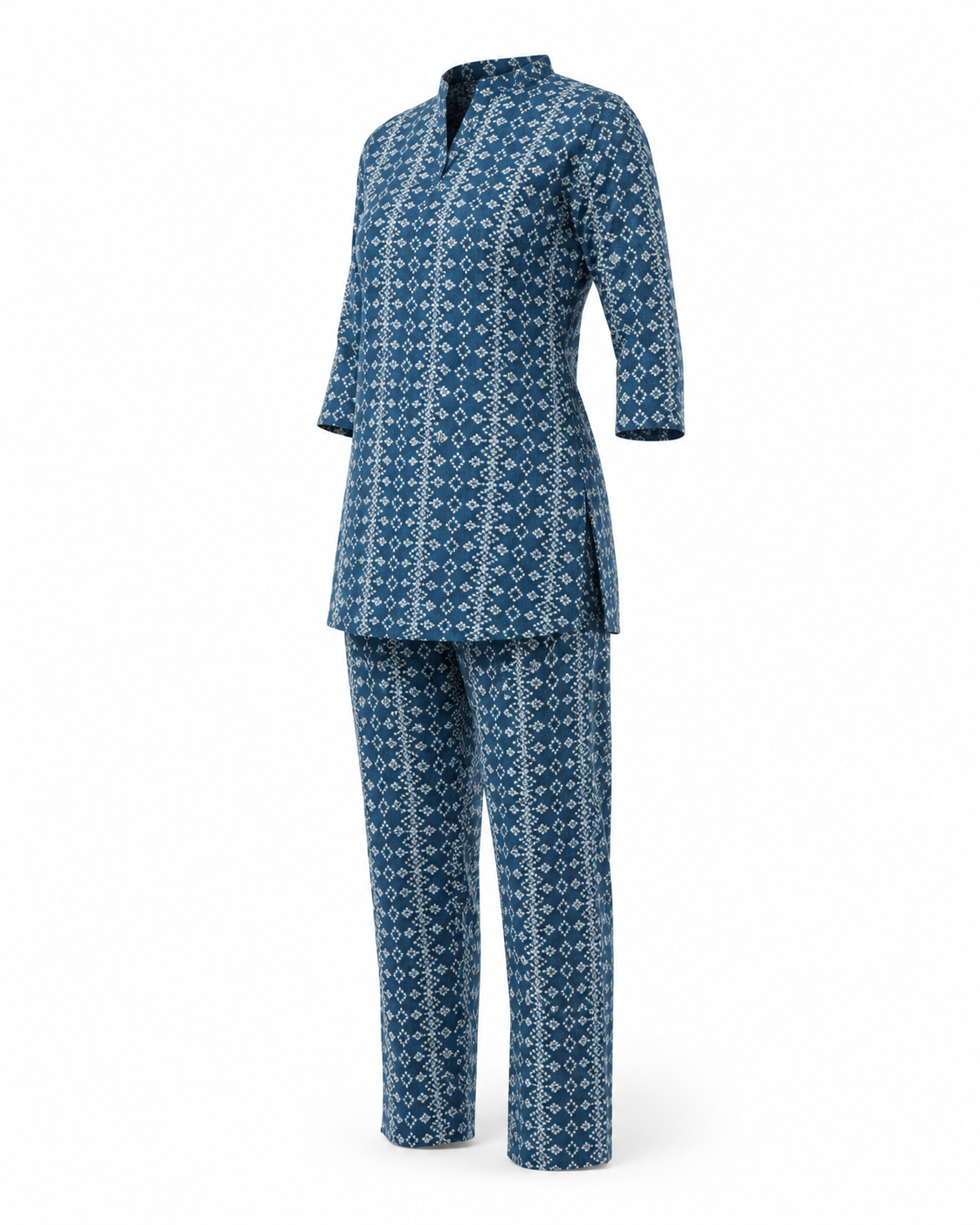Zohroze Indigo Tapestry Printed Kurti Co-Ord Set