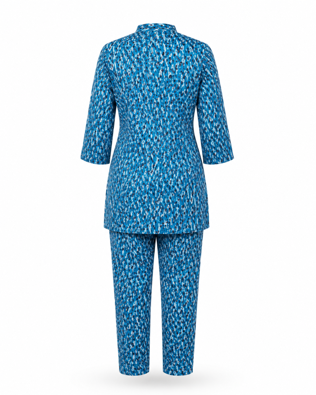 Zohroze Indigo Ikat Printed Kurti Co-Ord Set in Imported Chiffon