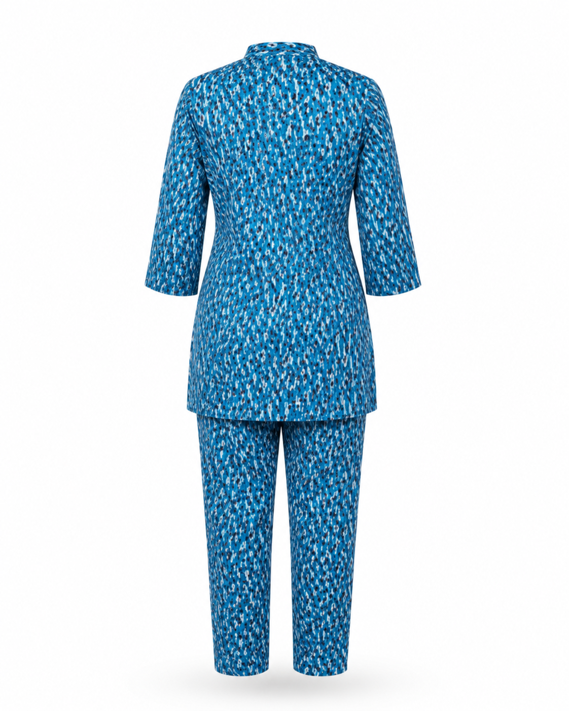 Zohroze Indigo Ikat Printed Kurti Co-Ord Set in Imported Chiffon