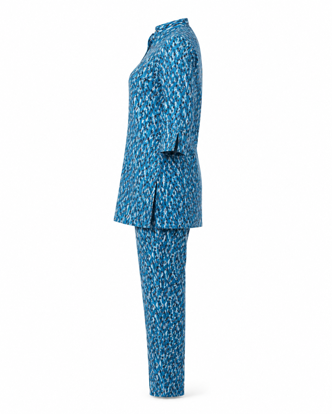 Zohroze Indigo Ikat Printed Kurti Co-Ord Set in Imported Chiffon