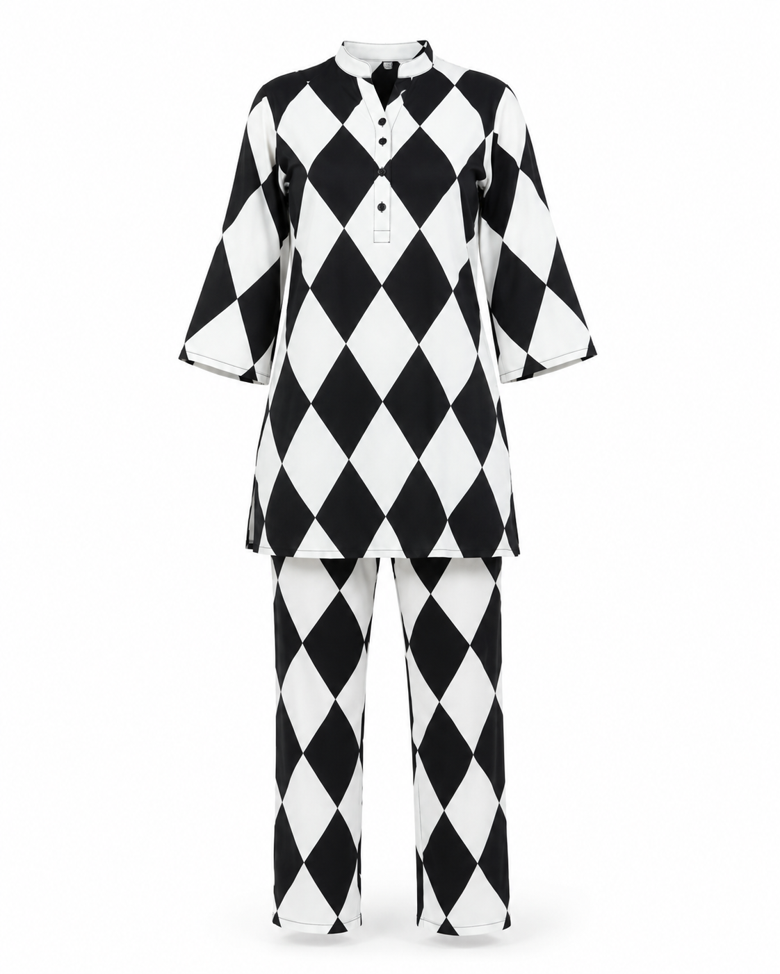Zohroze Harlequin Diamond Printed Kurti Co-Ord Set