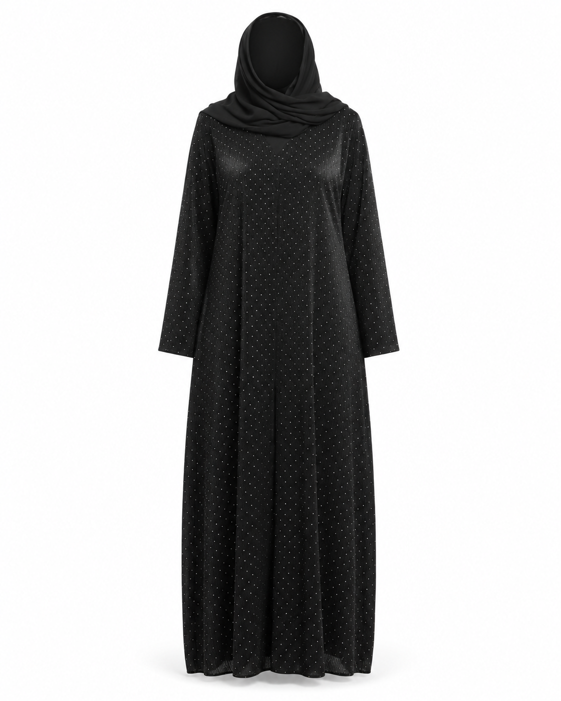 Zohroze Midnight Diamond Mesh Abaya