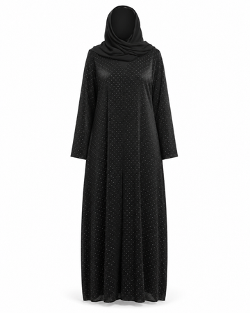 Zohroze Midnight Diamond Mesh Abaya