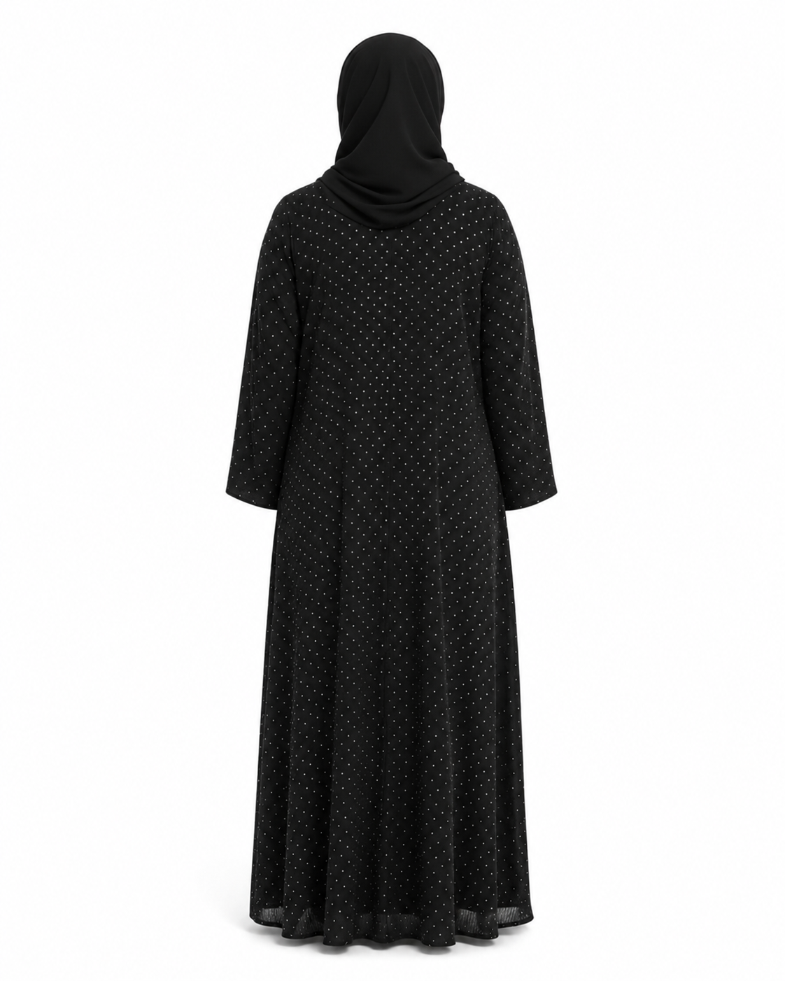Zohroze Midnight Diamond Mesh Abaya