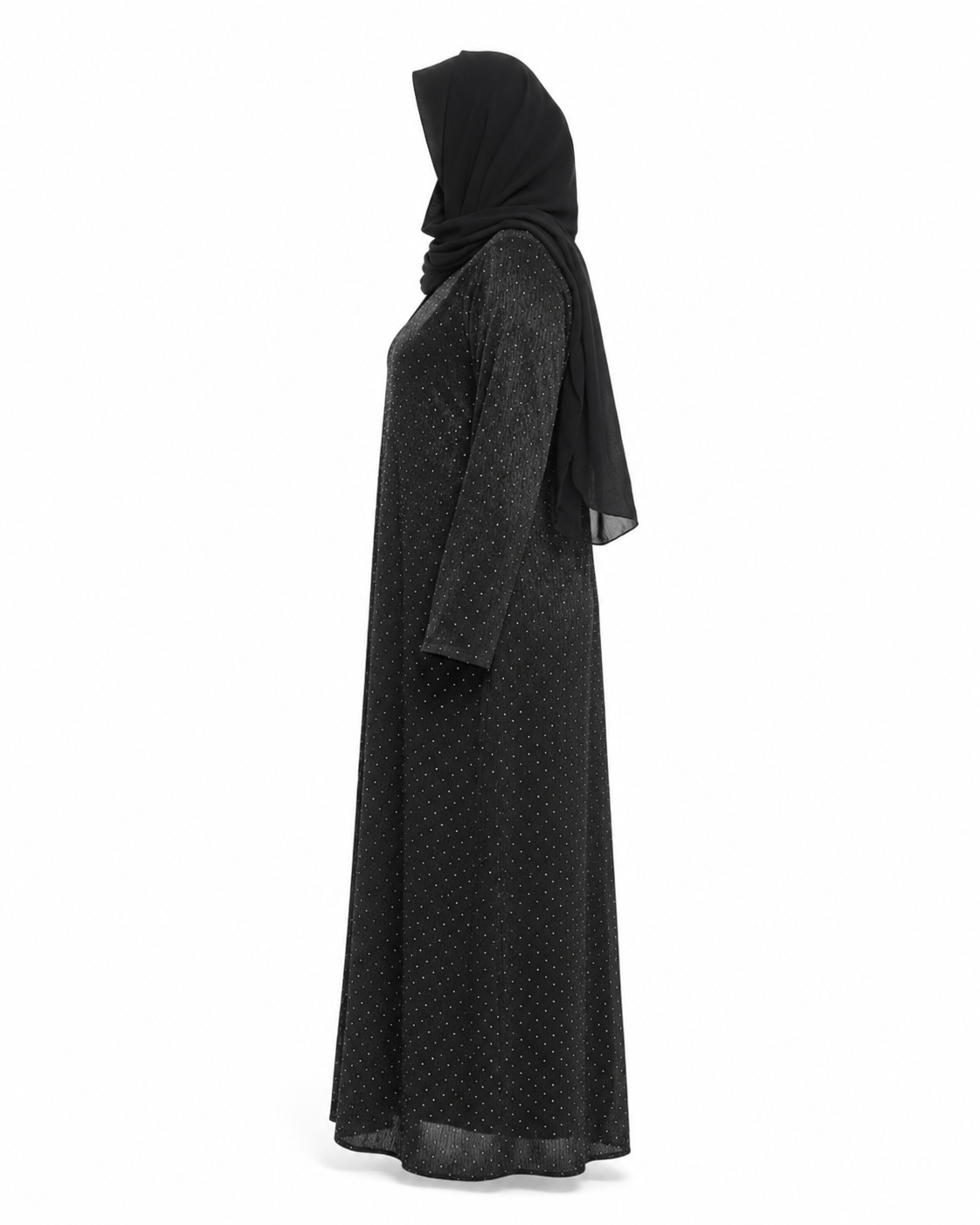 Zohroze Midnight Diamond Mesh Abaya