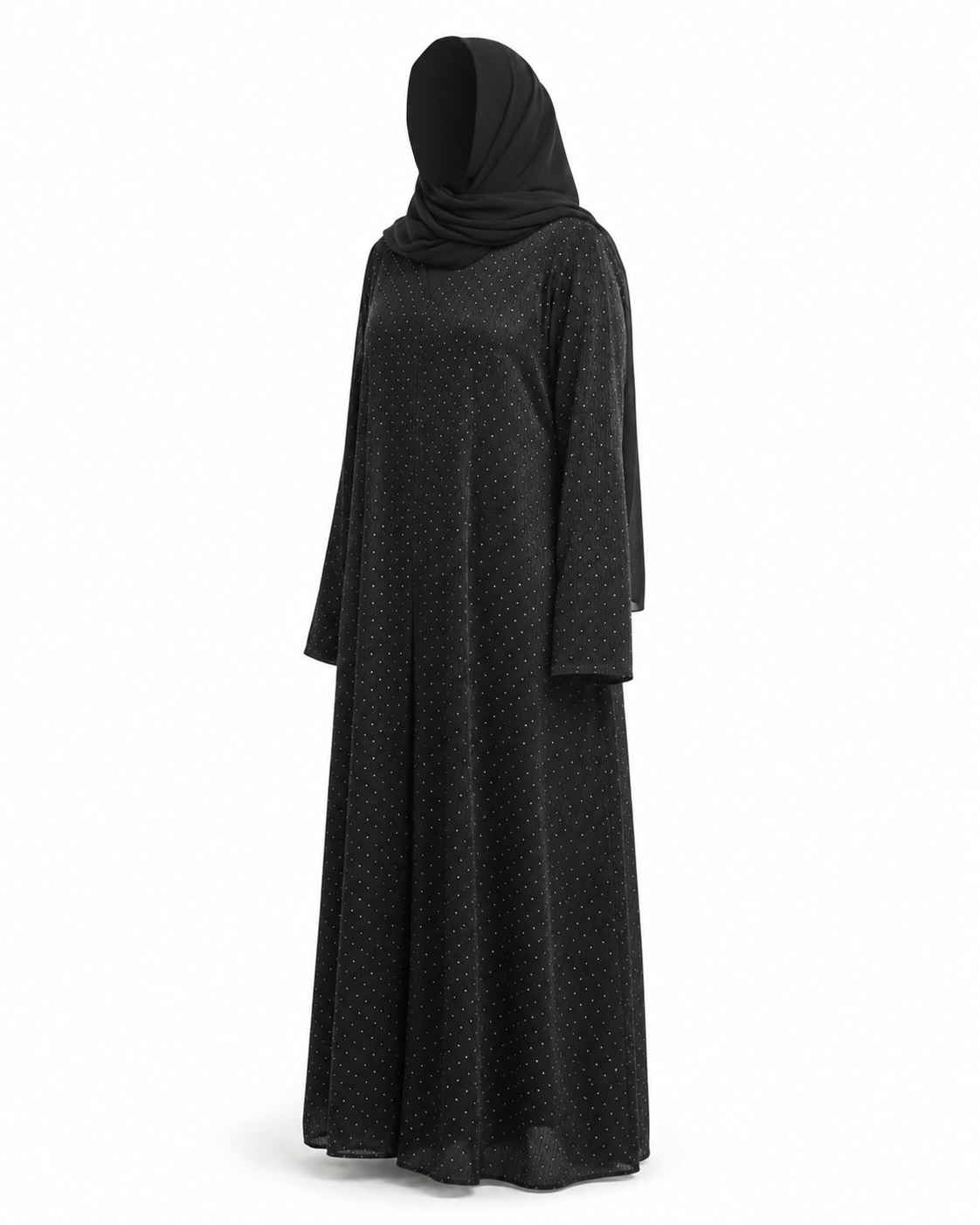 Zohroze Midnight Diamond Mesh Abaya