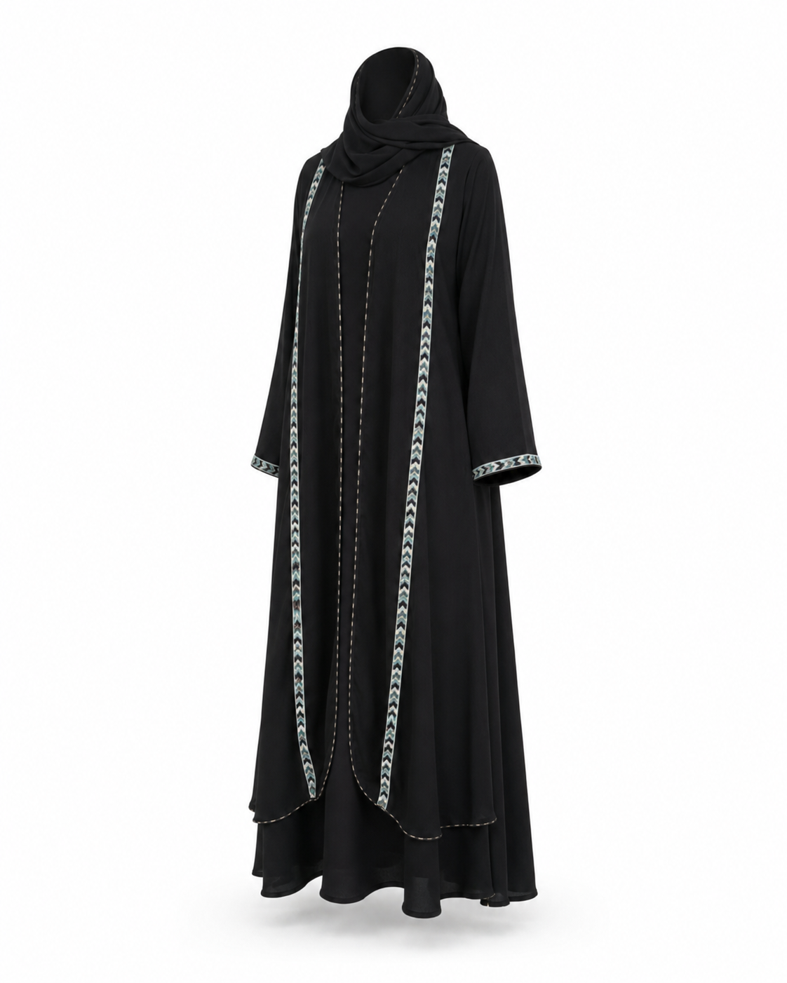 Zohroze Layered Kimono Abaya
