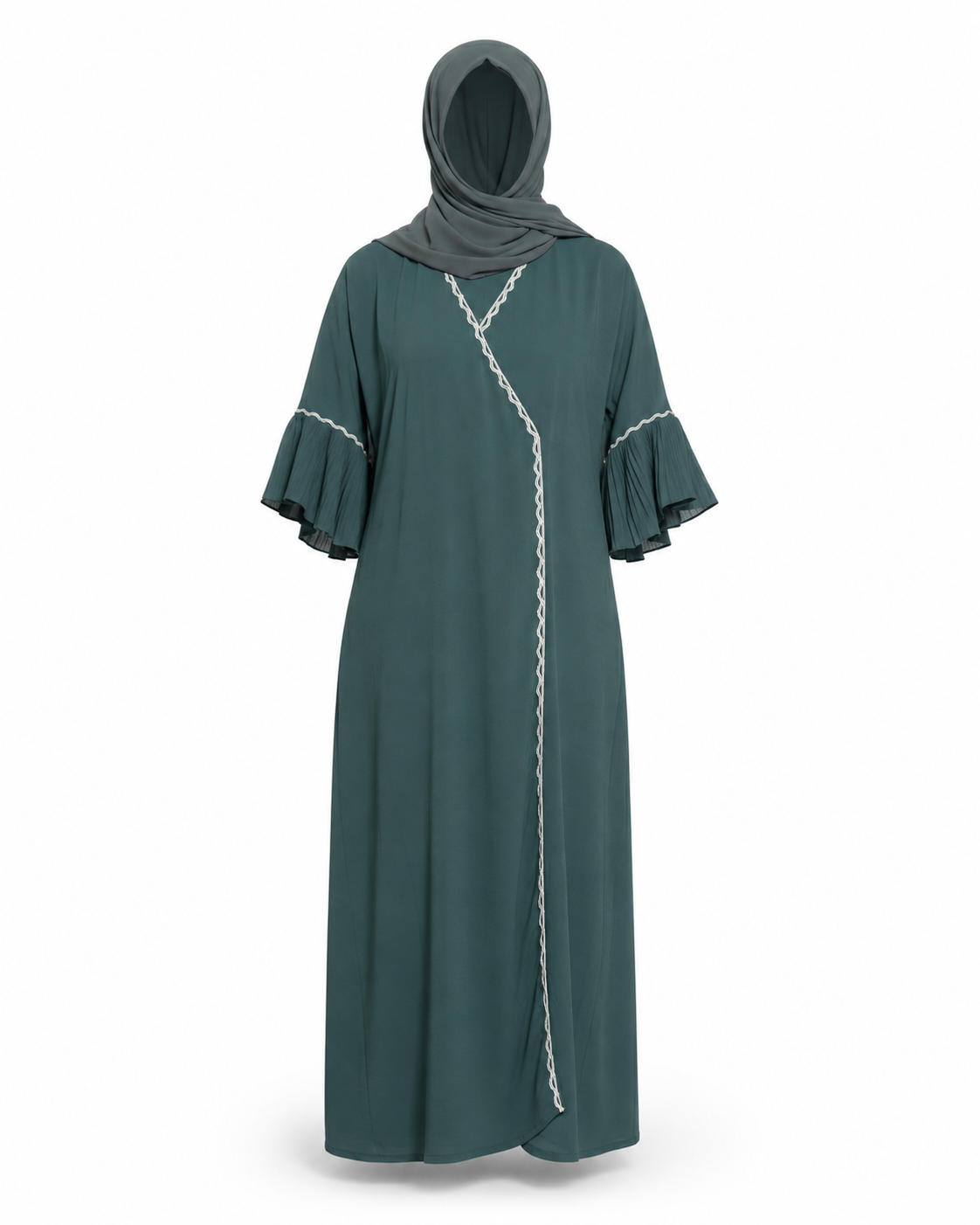 Zohroze Korean Teal Wrap Abaya