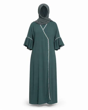 Zohroze Korean Teal Wrap Abaya