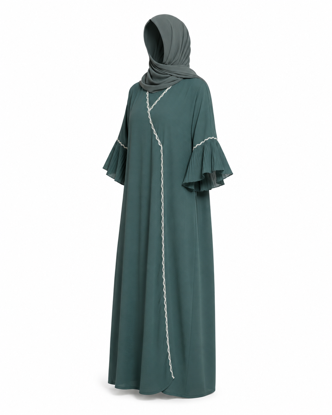 Zohroze Korean Teal Wrap Abaya