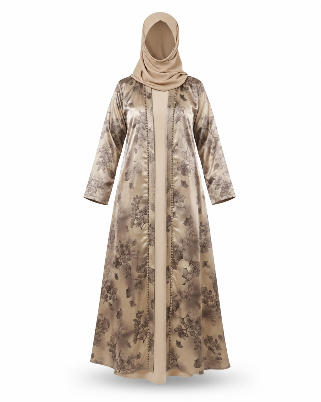 Zohroze Korean Satin Embellished Abaya