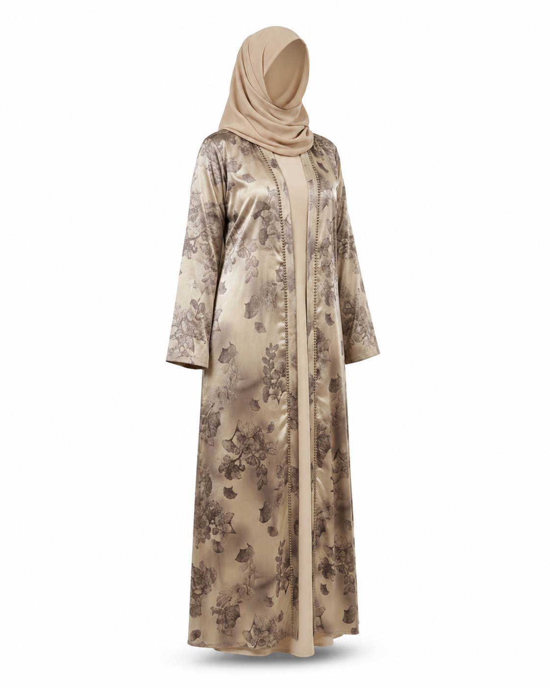 Zohroze Korean Satin Embellished Abaya