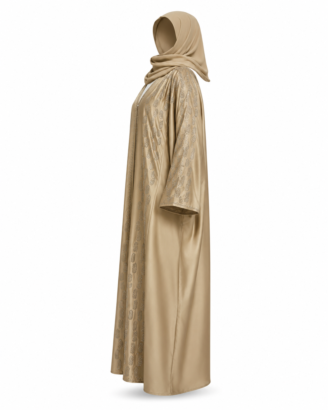 Zohroze Champagne Gold Farasha Abaya
