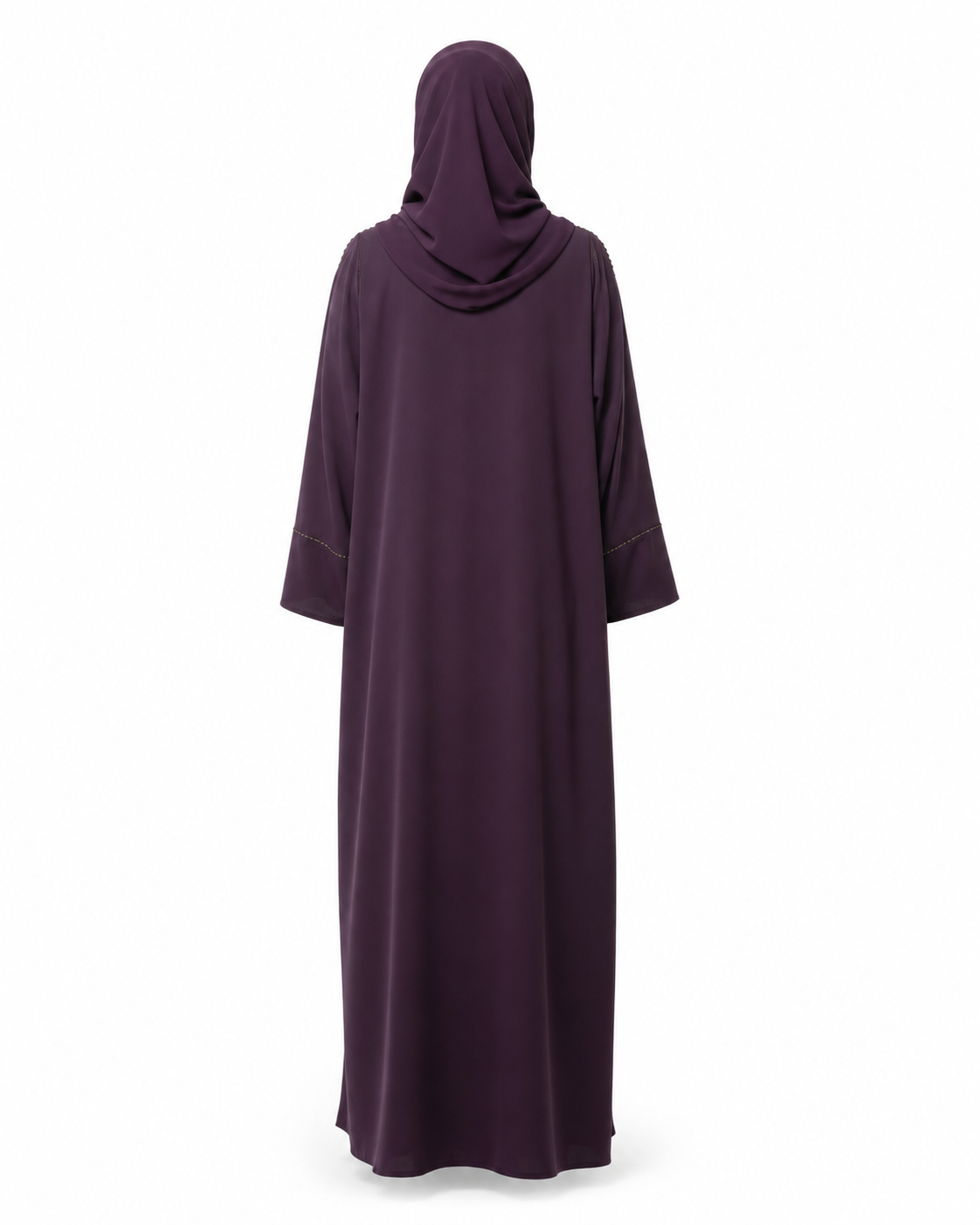 Zohroze Deep Plum Beaded Abaya