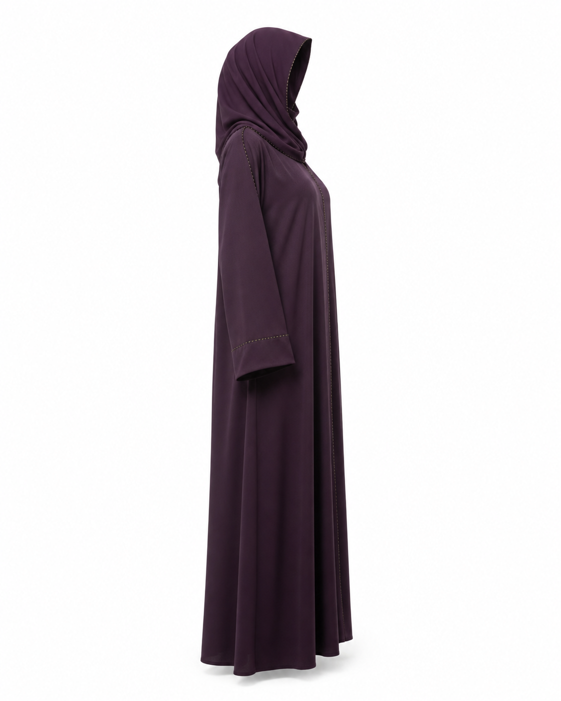 Zohroze Deep Plum Beaded Abaya