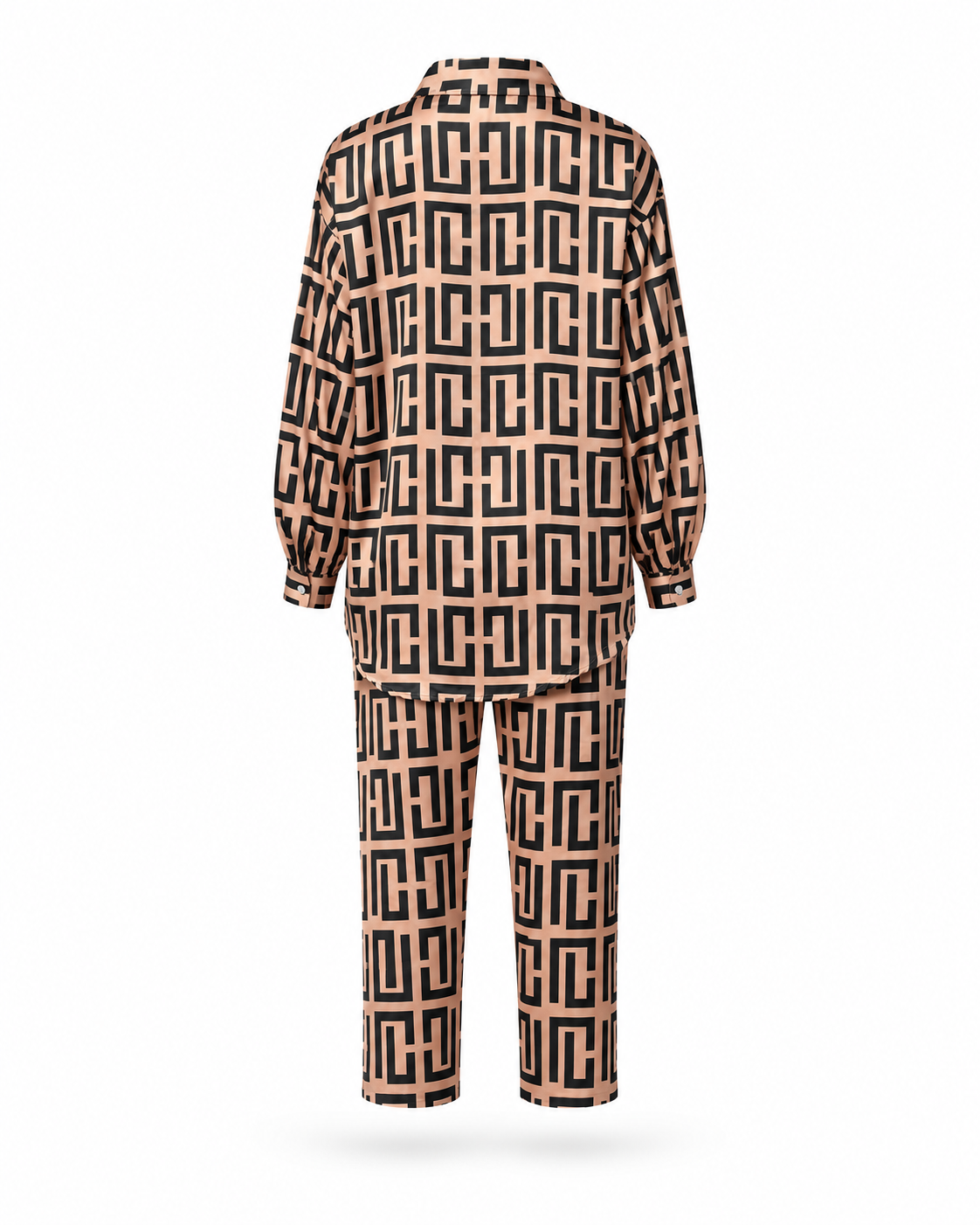 Zohroze Geometric Print Japanese Satin Co-Ord Set