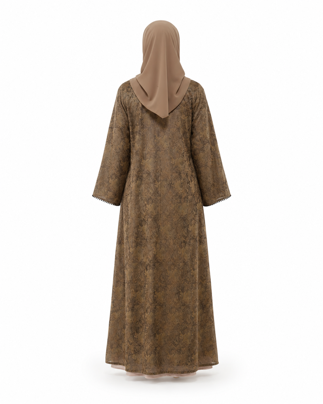 Zohroze Golden Beige Embroidered Abaya