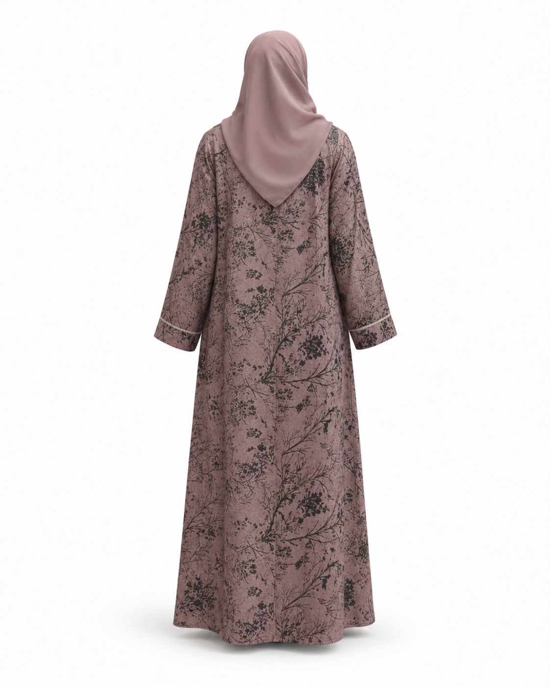 Zohroze Dusty Pink Botanical Abaya