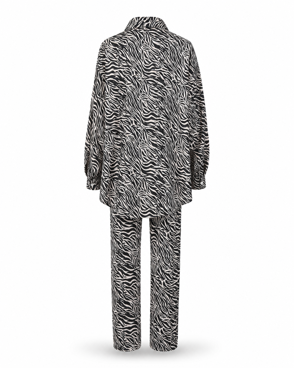 Zohroze Zebra Print Co-Ord Set – Black & Brown